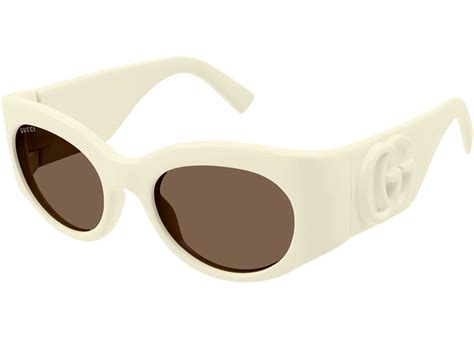 Gucci Oval Sunglasses Ivory/Brown (GG1544S